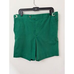 Vintage‎ 1970s 1980s Higgins Green Golf Shorts Men 34 Side Buckle Retro Caddy